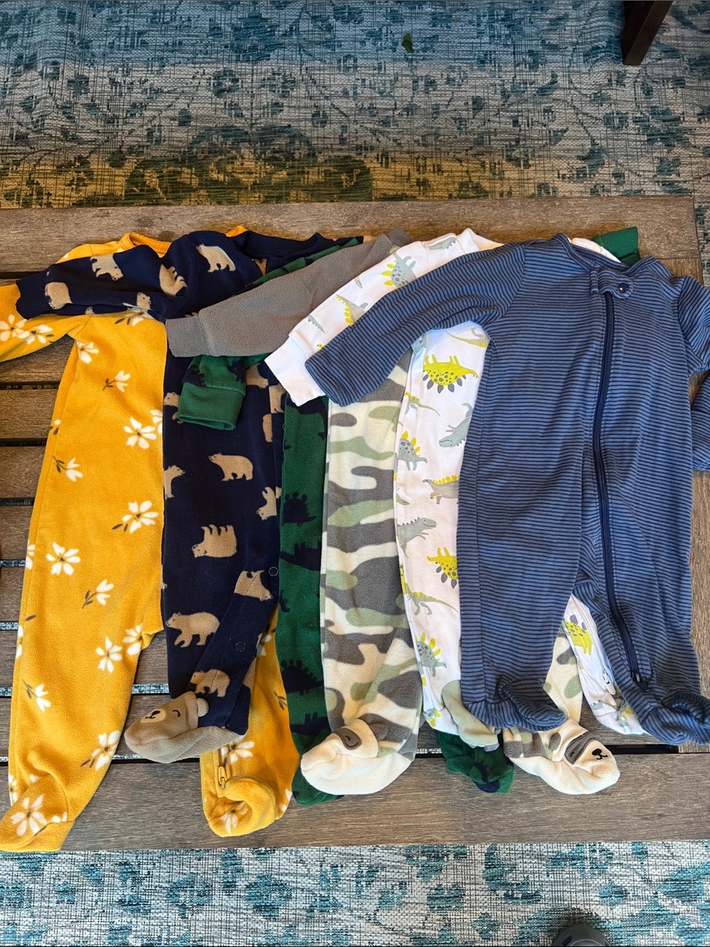 6 Carter's Footed Pajamas